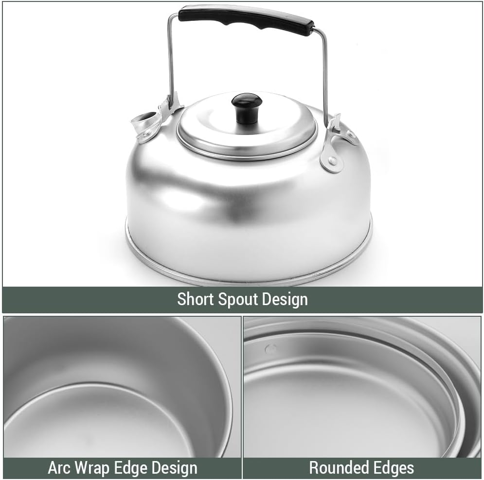 TARSHYRY 10 Piece Camping Cookware Set, Lightweight Pot, Pan, Mini Cooker for Backpacking, Outdoor Camping, Hiking and Picnic (Kettle, Pot, Frying Pan, Stove, image number 2