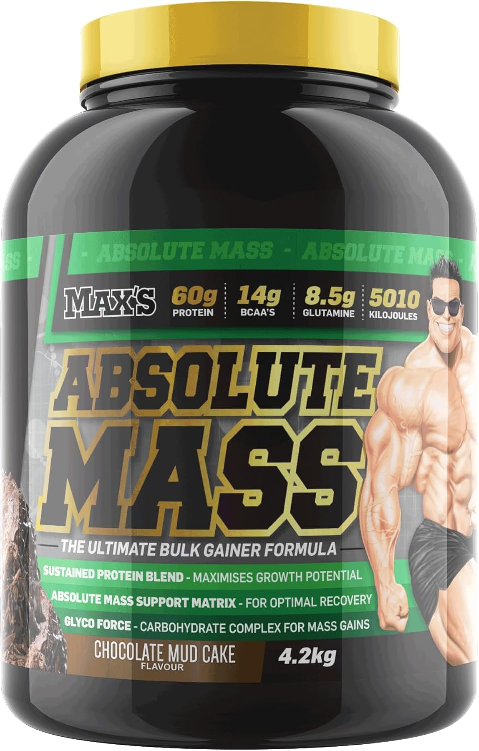 Maxs Absolute Mass Chocolate Mud Cake Protein Powder 4.2Kg