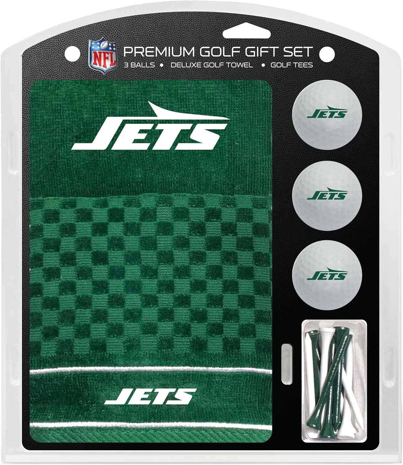 Team Golf Premium NFL Golf Gift Set: Embroidered Deluxe Golf Towel, 3 Golf Balls, and 14 Golf Tees (2-3/4" Regulation) image number 4