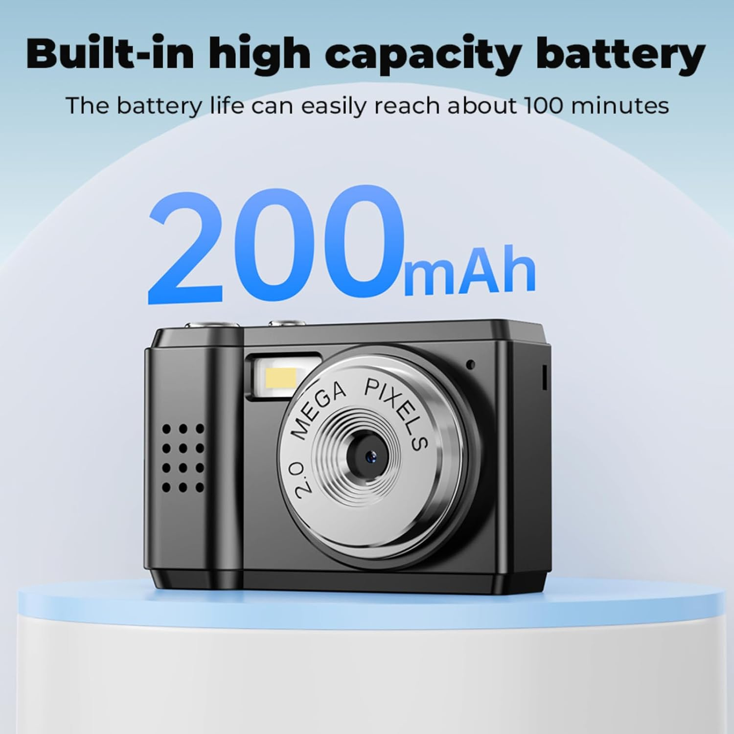 Diyeeni Mini Digital Camera, 1080P 2MP HD Keychain Camera with Color Screen, Type C Rechargeable Digital Cameras for Travel Campus Life Recording, Wrist Srap for Outdoor image number 3