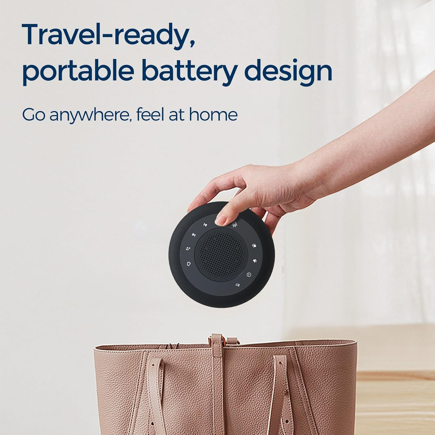 Updated White Noise Machine with Bluetooth, 25 Soothing Sounds & 8 Wake-Up Tones, Rechargeable Sound Machine for Adults and Babies, Night Light, Timer, Memory Function - Ideal for Travel and Home Use image number 5