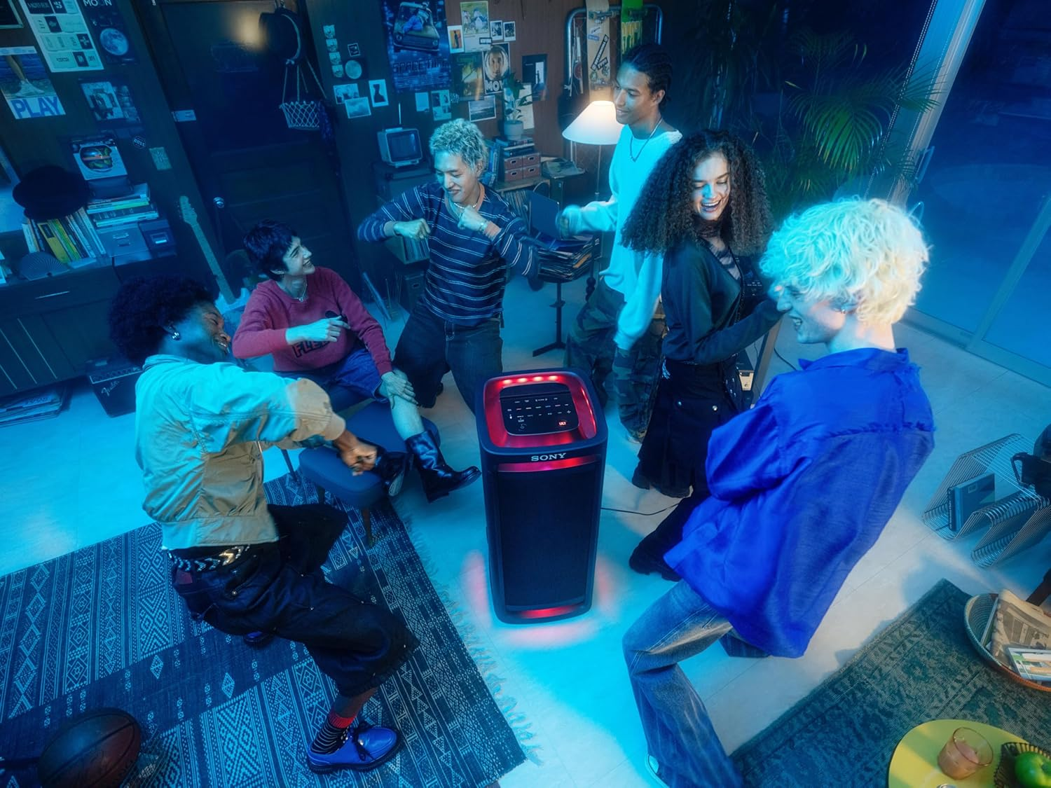 Sony ULT Tower 9 Bluetooth Party Speaker with Powerful Bass, 360&deg; Sound and Party Lights, USB & Line-In Play Back Options, and Microphone/Guitar Input (SRSULT900AC) image number 1