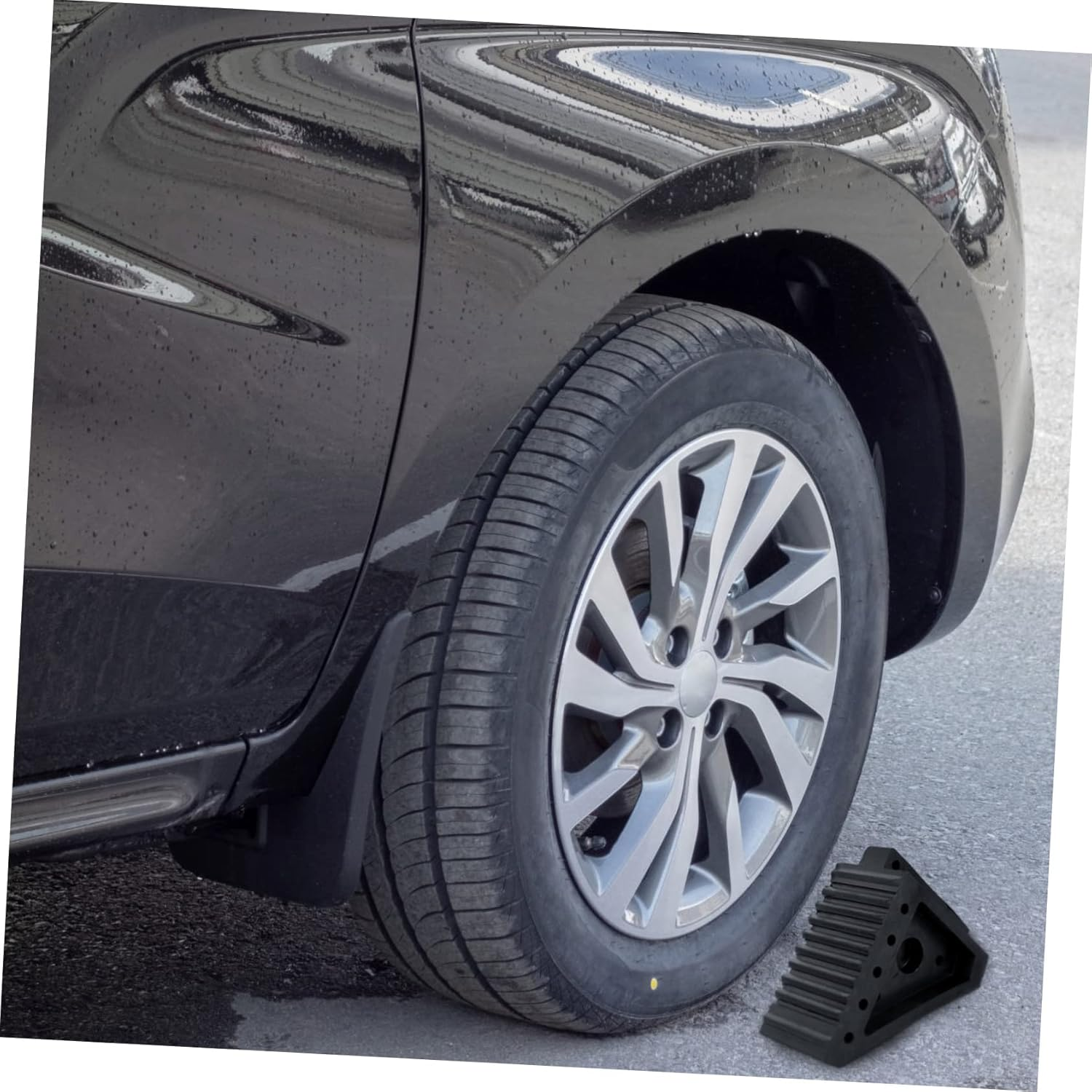 CIYODO Heavy Duty Rubber Wheel Slip Stopper Tyre Blocks for Car Truck Camper Trailer Secure Parking Ramp image number 2