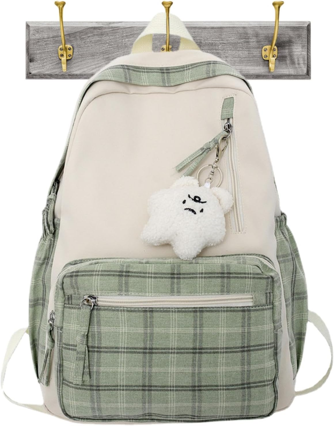 Gupcaqosjw School Bag, School Backpack with Multiple Pockets, Waterproof School Bag, College Laptop Backpacks, Cute College Girls Ladies Travel School Lightweight Casual Daypacks Bag Backpack - Green image number 5