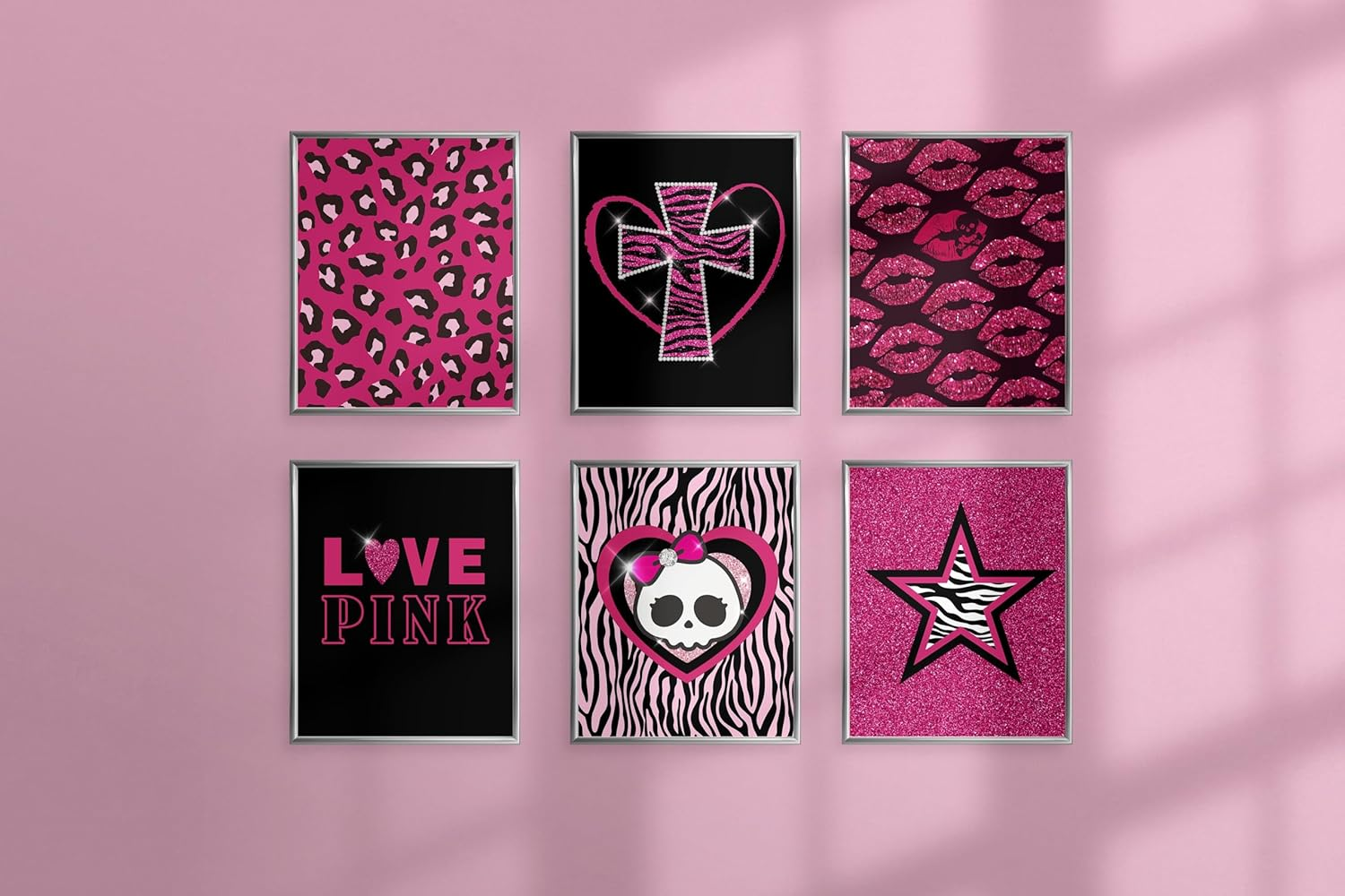 Twodays Mcbling Room Decor Aesthetic, Trashy Y2K Posters for Girls Bedroom, 2000S Hot Pink Wall Art, Emo Baddie Prints for Women Apartment.(8" X 10", Set of 6, UNFRAMED) image number 3