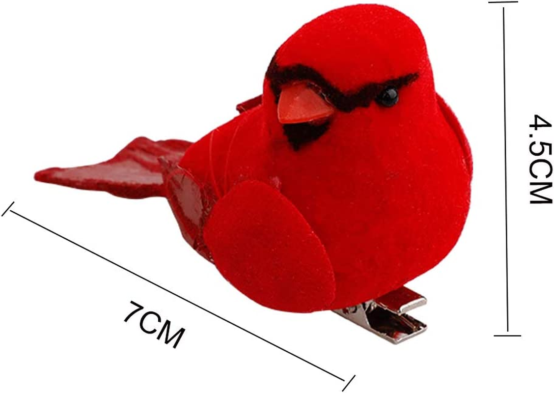 12 Pcs Christmas Cardinal Birds Ornament, Artificial Xmas Birds with Metal Clip for Tree Decorations, Arts and Crafts (#1) image number 5