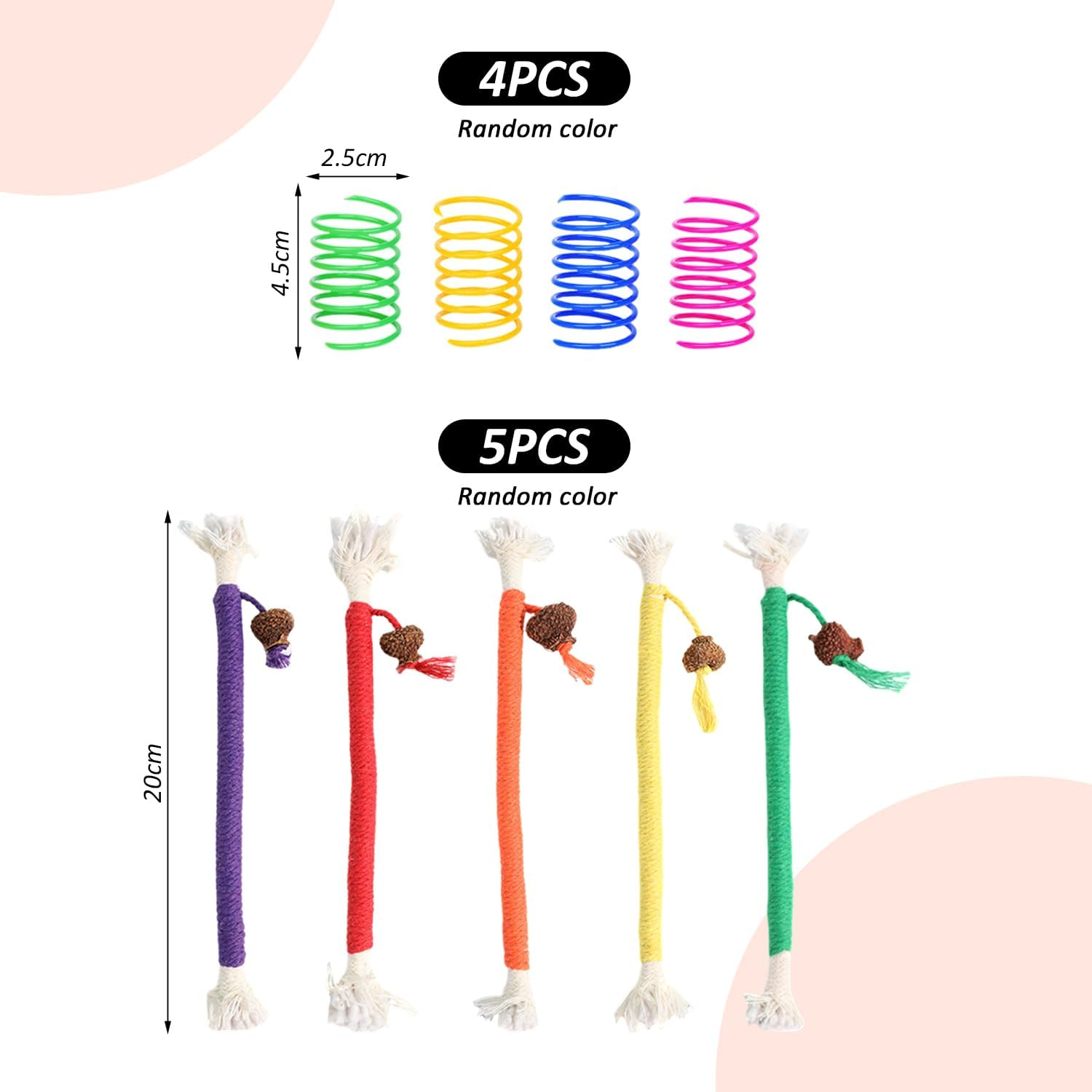 HDGSAFD 5 Cat Bite Ropes and 4 Feather Toys, Interactive Toy for Pets, Creative and Fun Design, Suitable for Cat Entertainment. image number 5