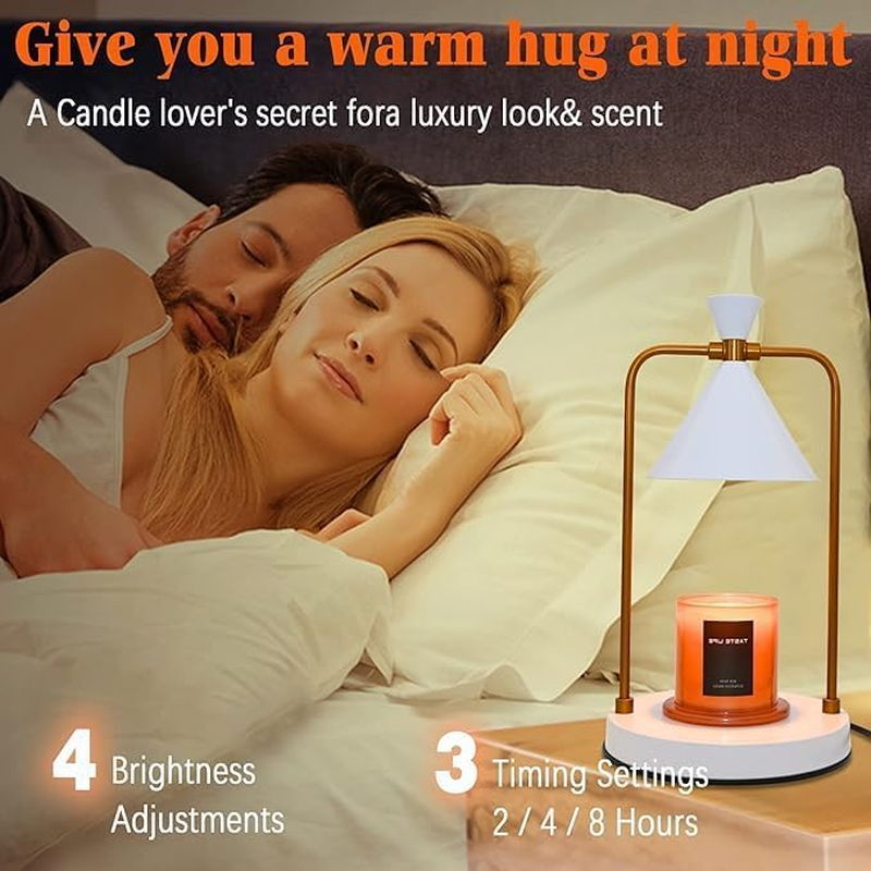 Electric Candle Warmer Lamps with 2 Bulbs - Adjustable Brightness and Timer Function, Aromatic Candle Holders for Vintage Bedroom Decor，Mum Mothers Day Gifts