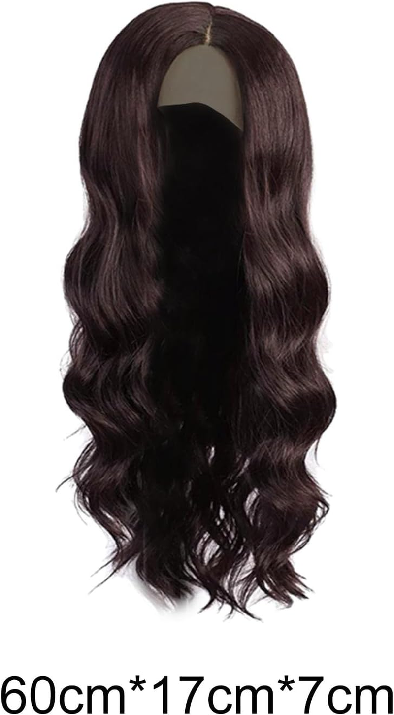 Fashion Lace Front Wig, Heat Resistant Synthetic Realistic Hairpiece Women Wavy Wig for Daily Wearing Party Halloween Decor Dating Cosplay, 24 Inches image number 3