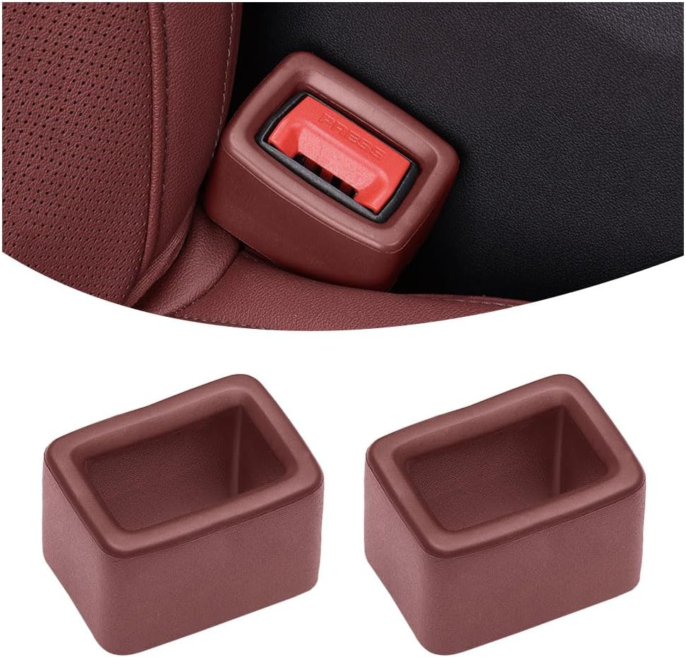 OFBAND 2PCS Seat Belt Buckle Holder and Protector,Silicone Seat Belt Buckle Cover Suitable for Kids,Height Increasing Car Seat Buckle Guard,Universal Car Accessories for Seat Belt Buckles (Red)