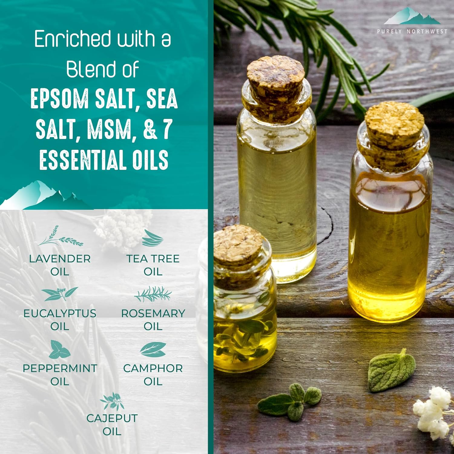 Tea Tree Oil Foot Soak with Epsom Salt Refreshes Feet and Toenails Leaving Feet Feeling Soft Clean and Healthy ? Helps Soak Away Tired Feet - 16 Oz image number 6