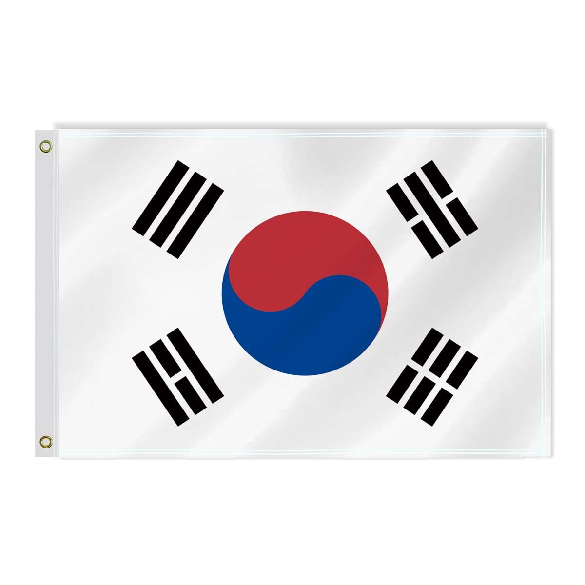 2&times;3 FT Korea Flag,60&times;90 Medium Size South Korean National Decor,Double Side Digital Printed 150D Polyester Banner with Canvas Header Brass Grommet
