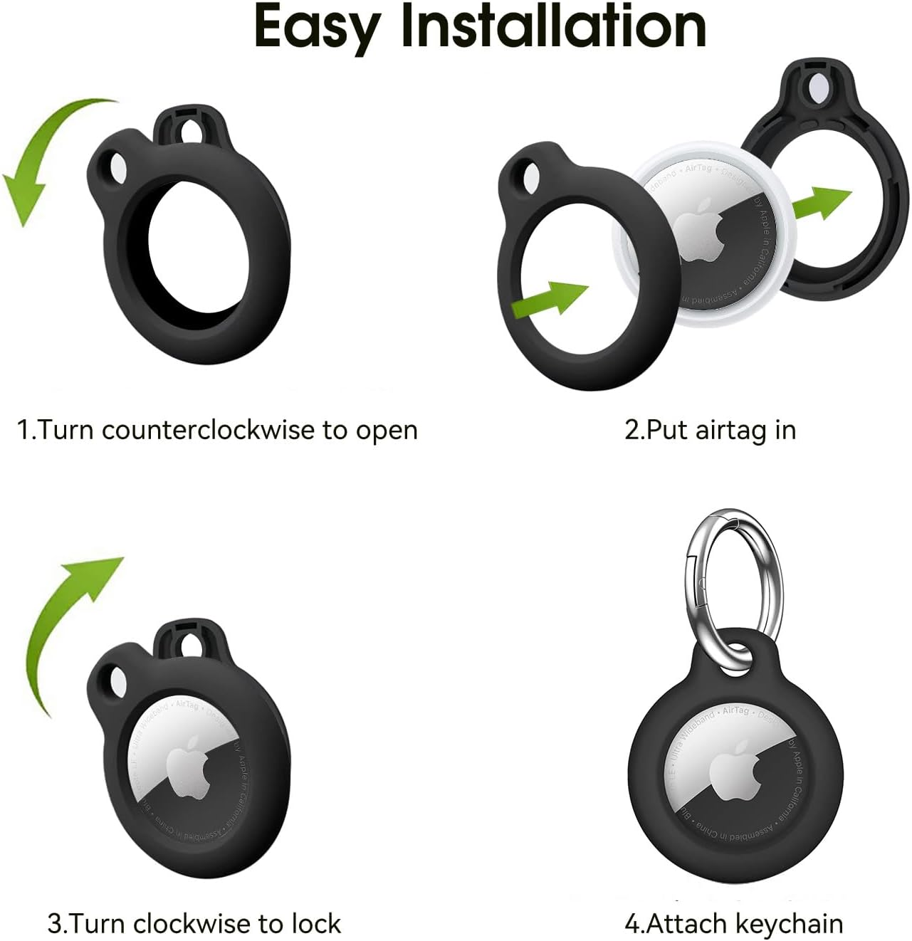 PAIFIEVD Airtag Holder Air Tag Case with Keychain, Anti-Scratch Airtags Key Chain for Apple Air Tags, Airtag Accessories for GPS Item Finder Tracker image number 1