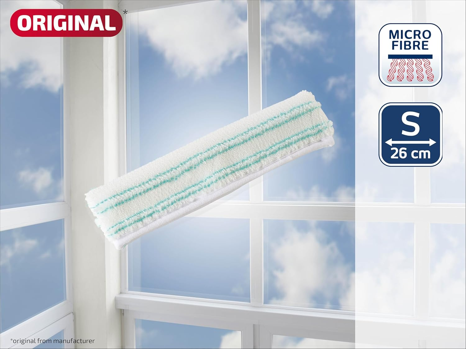 Leifheit Window Washer Replacement Cover, Microfibre, Turquoise, 26X6.5 Cm image number 3