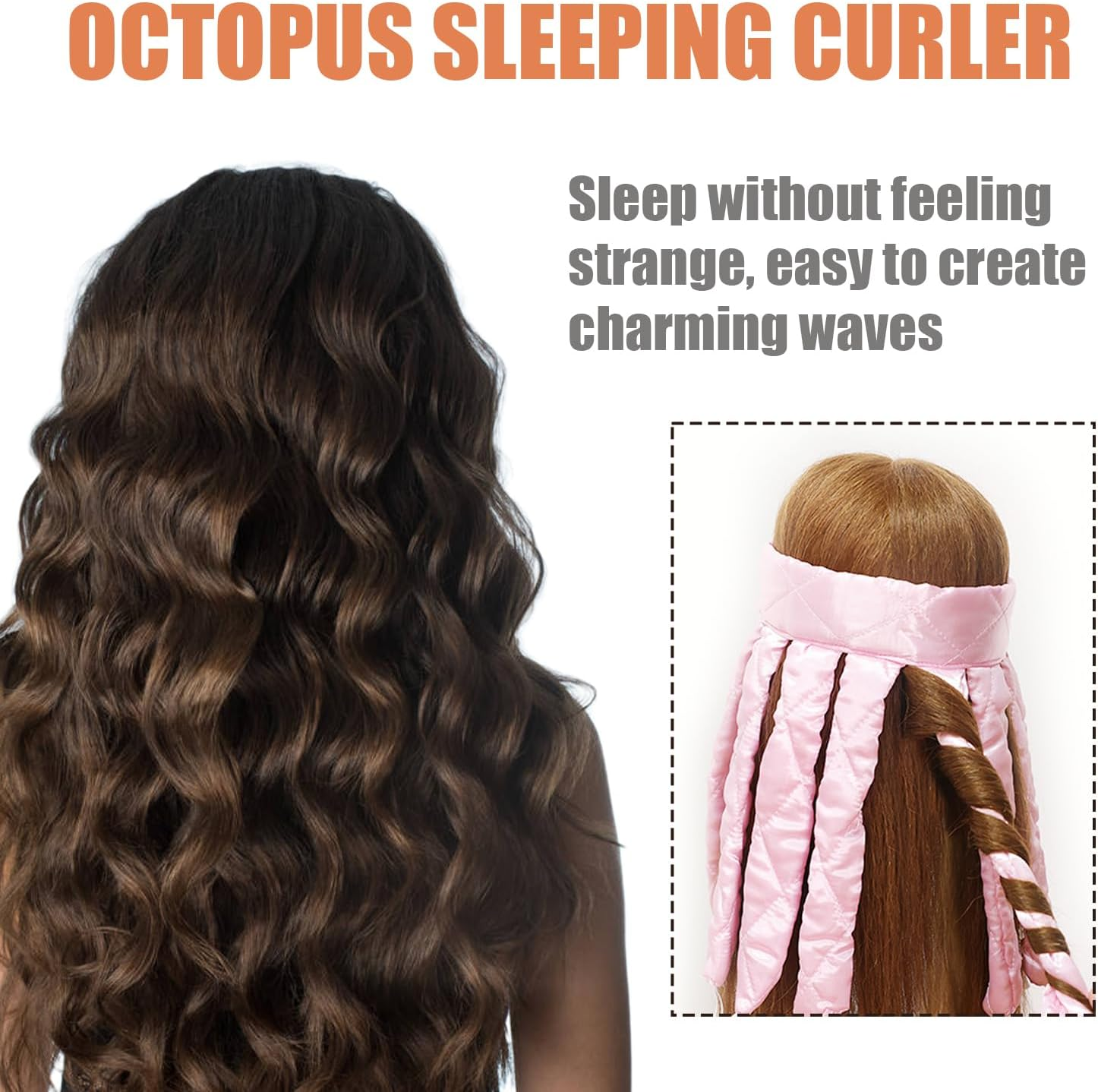 SYEYCW 1 Pcs Octopus Curling Rod, Soft No Heat Hair Curlers, Heatless Curling Rod Headband, Hair Curlers for Sleeping Overnight, Hair Curlers for Long Hair, DIY Curlers Hair Styling Tools, Pink image number 1