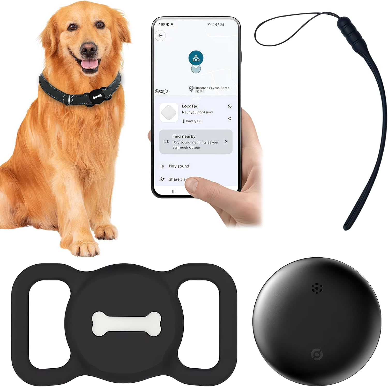 WIYETY Compatible Pet Tracker for Find My Monthly Fees, Waterproof Design with IP67 Protection for Dogs & Cats - Perfect Outdoor Safety Companion image number 1