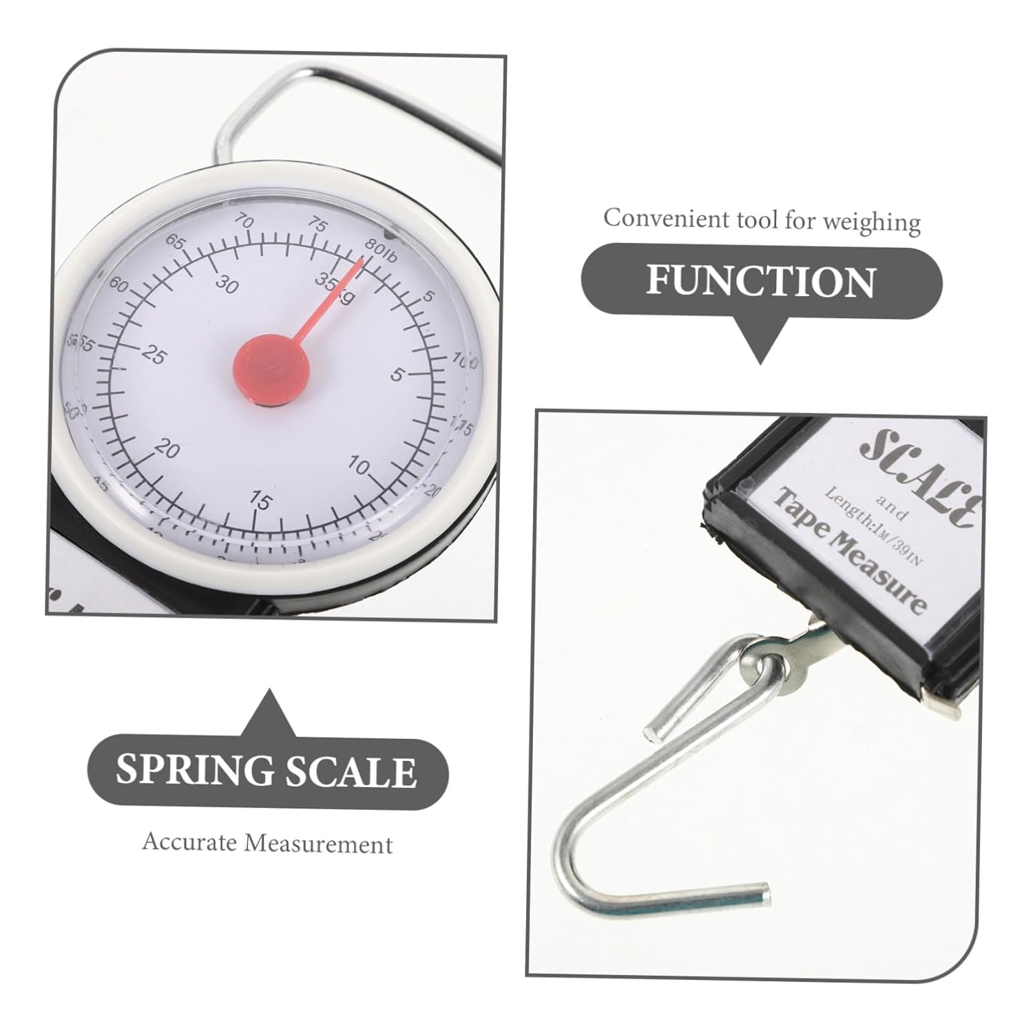 ABOOFAN Portable Hanging Luggage Scale Heavy Duty Spring Hook Design for Travel Suitcase Fishing Outdoor Use Compact Handheld Weighing Tool