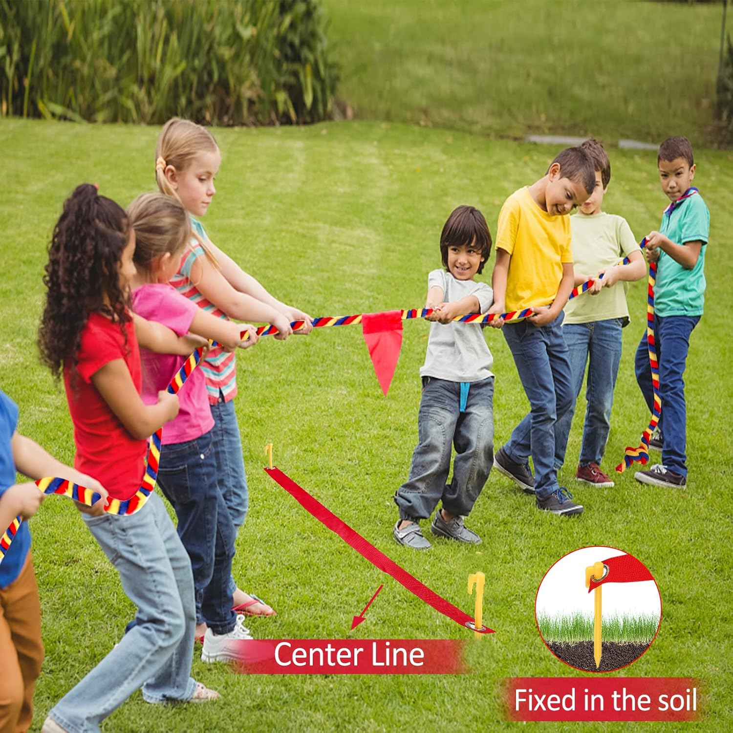 Outdoor Games 20 FT Tug of War Rope for Kids and Adults, Field Day Family Reunion Birthday Party Yard Lawn Games, Summer outside Camping Picnic Carnival Games, Perfect for Team Building Activities image number 7