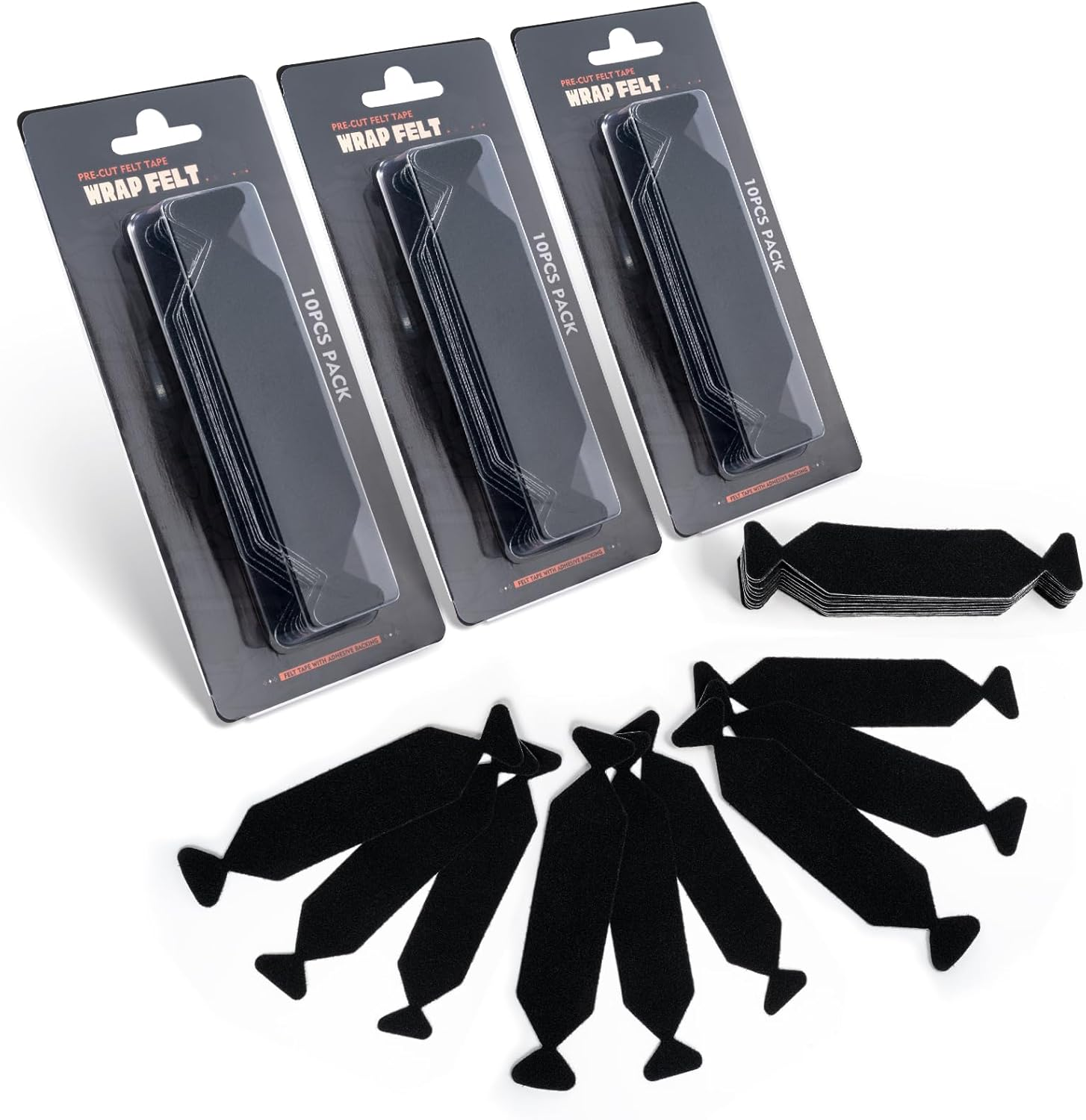 FOSHIO Pre-Cut 30PCS Squeegee Felts, Black Felt Tape with Adhesive Backing Fit 4-Inchs Squeegee, Squeegee Buffer Sticky Felt Pads Vinyl Wrap Tools