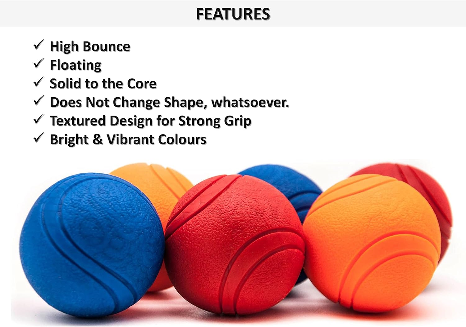 2 X Strong Solid Rubber Ball HIGH BOUNCING Tough Dog Toys Indestructible Virtually Interactive Dog Toys for Boredom Strong Natural Rubber Balls for Dogs (Blue+Orange (2 Balls), 2 Inches)