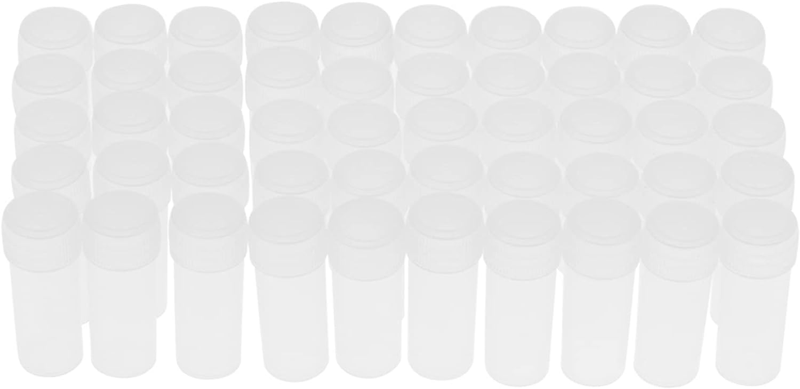 5Ml Volume Plastic Sample Bottles, Vial Storage Tube Bottles Translucent Bottle Vials Test Tubes with Screw Caps for Shampoo Lotions Emollient Water Shower Gel Emulsion Toiletry Labs image number 2