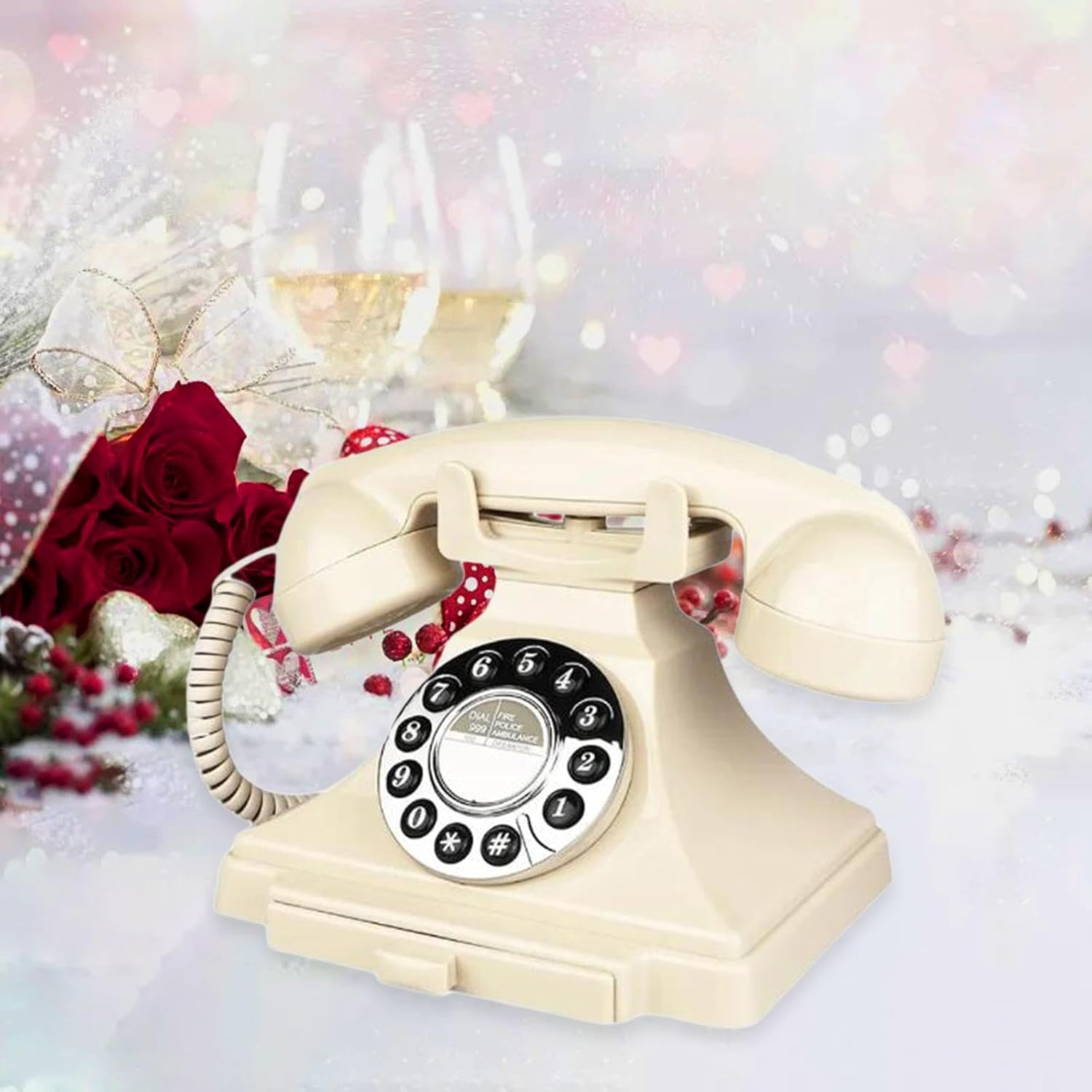 Audio Guest Book Wedding Phone Recorder Voice Recorder Phone Record Audio Audio Guestbook for Engagement Office Desk, White image number 1