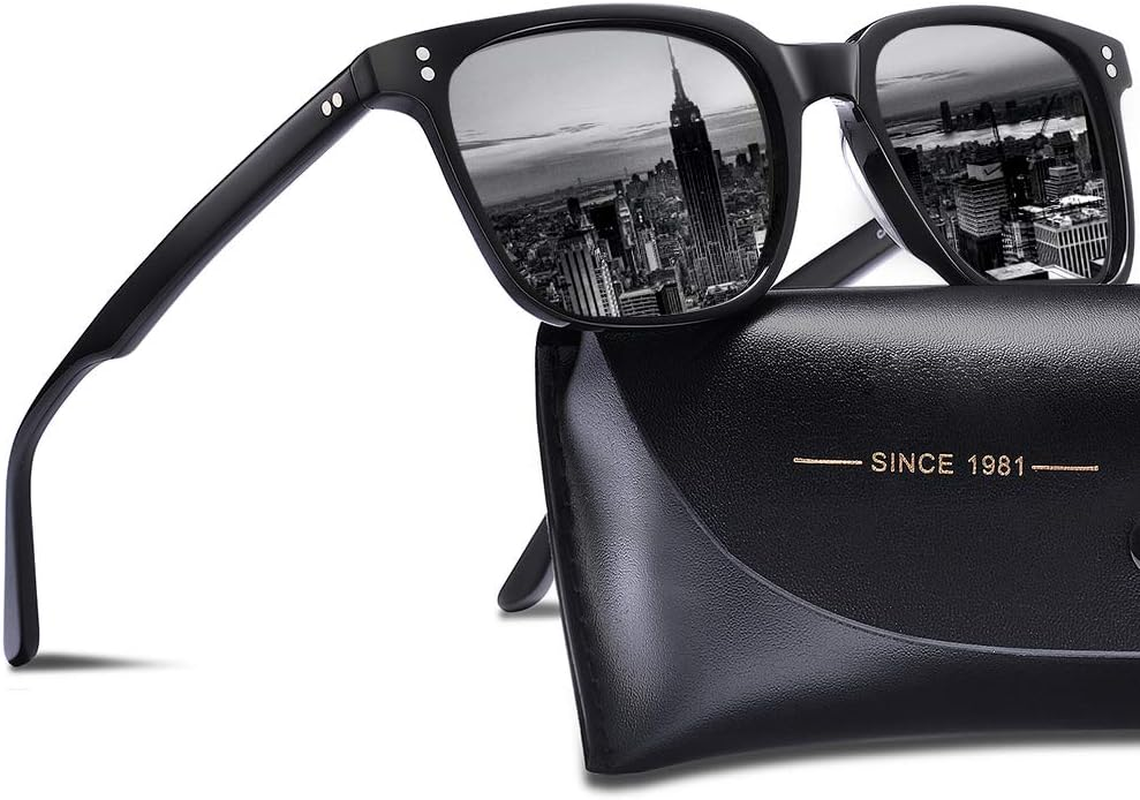 CARFIA Polarized Men'S Sunglasses UV400 Protection for Driving Fishing Cool Man Acetate Shades CA5354L