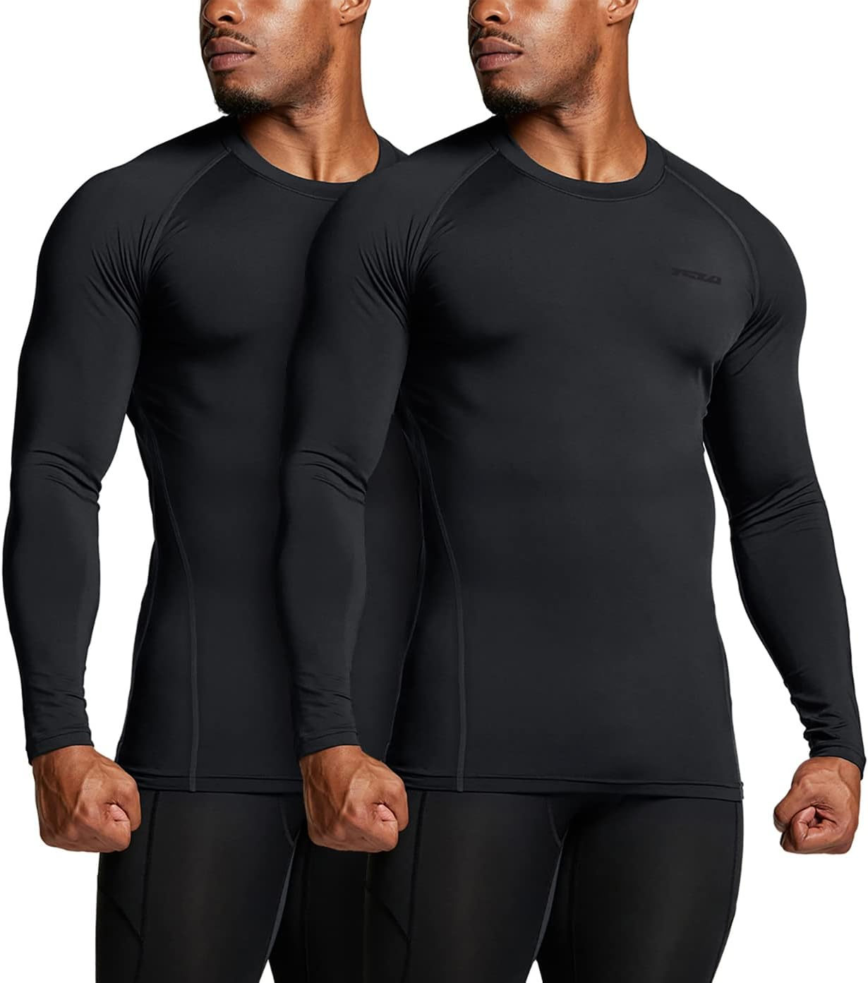 TSLA Men&rsquo;S Thermal Compression Base Layer Shirt | Fleece-Lined Long Sleeve Top for Winter Running & Training (1 or 2 Pack) image number 6