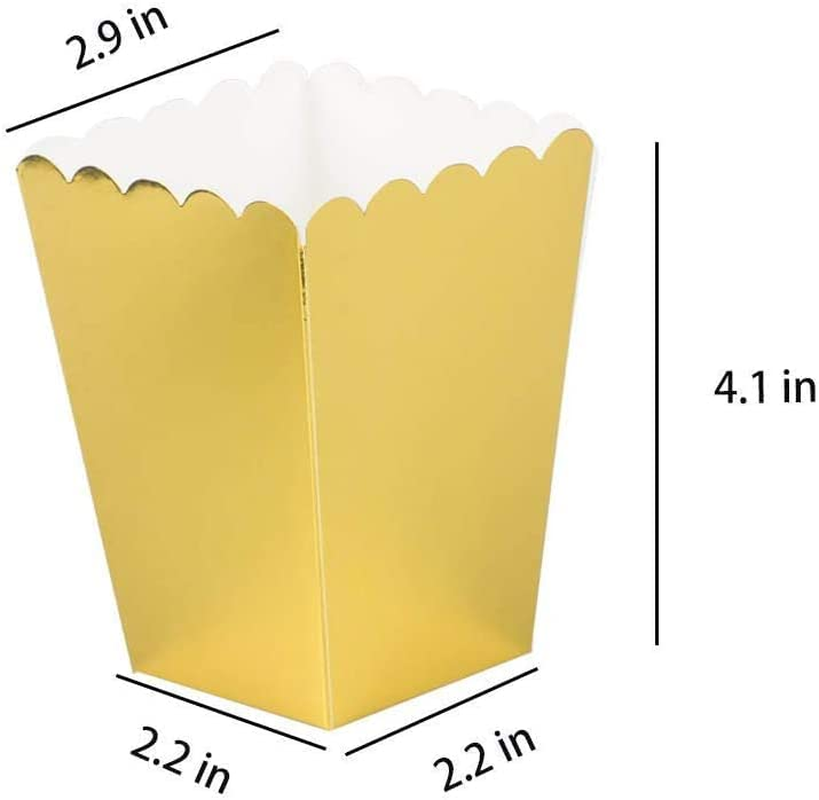 Gold Popcorn Boxes Small Cardboard Popcorn Mini Containers,Pack of 24