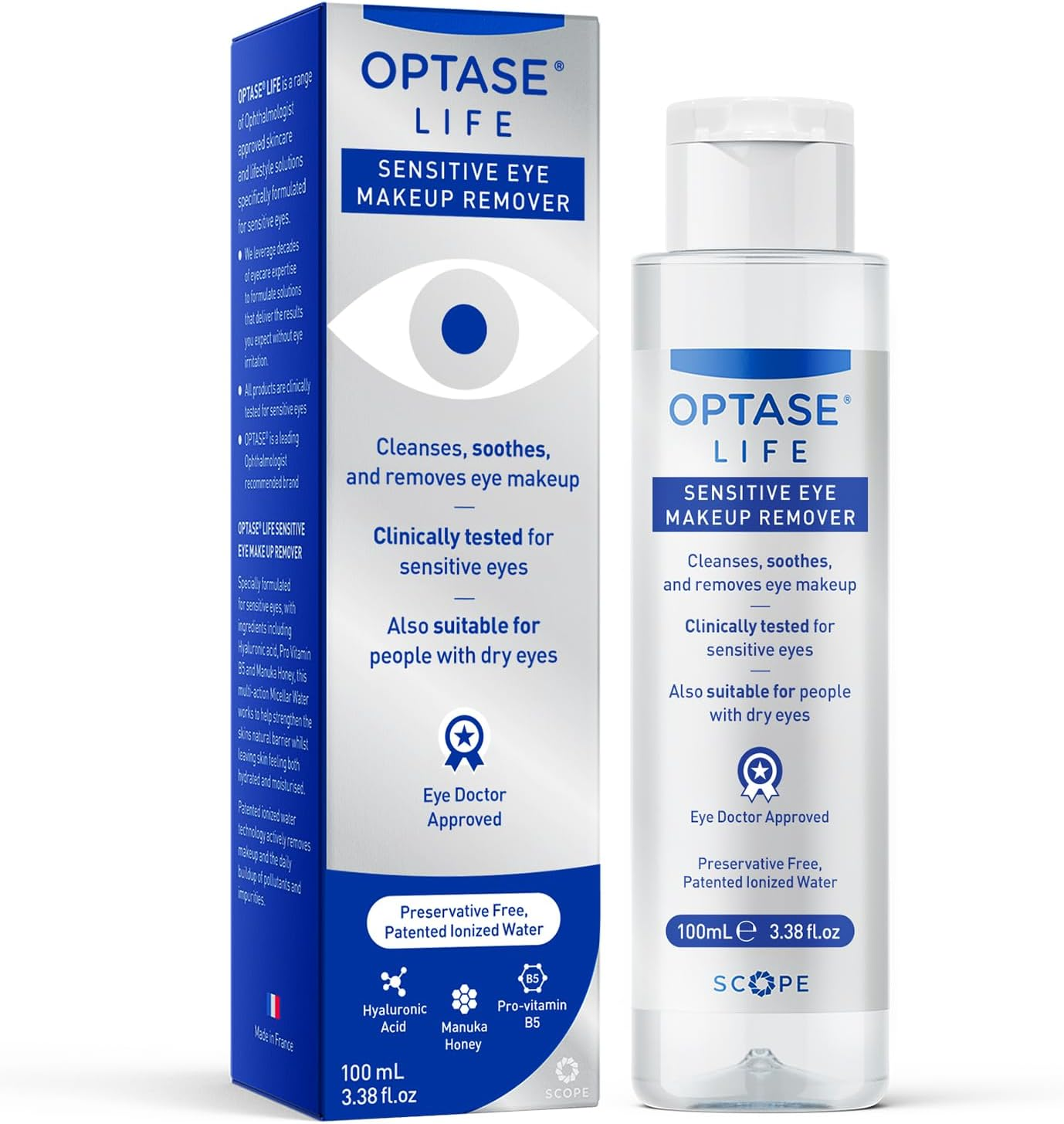 Optase Life Sensitive Eye Makeup Remover &ndash; Gentle & Effective for All Skin Types - Breakthrough Innovation Vs Traditional Micellar Water - 100Ml image number 2