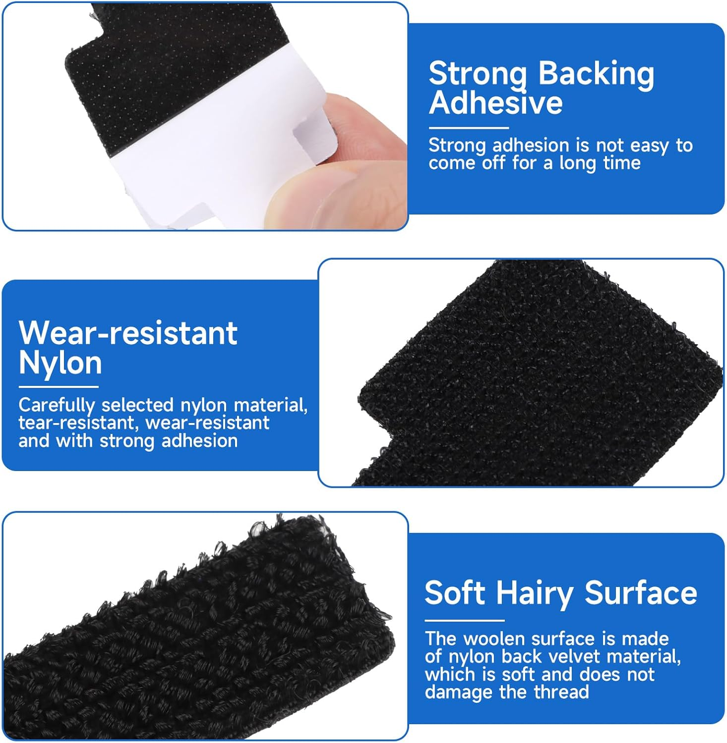 40 Pcs Hook and Loop Velcro Cable Ties - Reusable Strong Adhesive Cord Organizers for Desk/Home/Office - No Residue Heavy Duty Cable Management Straps, Electrical and Wiring (White & Black) - White Black image number 3