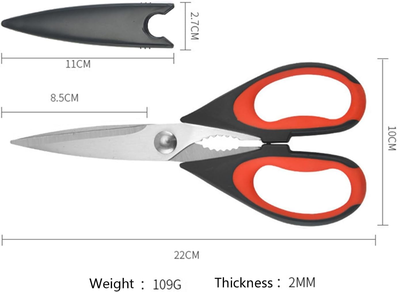 Mumoo Bear 2 Pack Heavy Duty Kitchen Scissors Kitchen Shears with Serrated Blade, Ergonomic Handle - for Poultry, Herbs, Vegetables image number 5