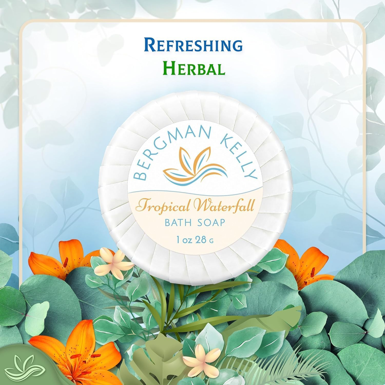 BERGMAN KELLY Travel Soap Bars, Travel Size Luxury Bulk Hotel Bar Soap; Small Individually Wrapped Soap Hotel Toiletries in Travel Sizes for Airbnb, Motel (Hotel Size 1Oz (New), D. 100 Pack) image number 2