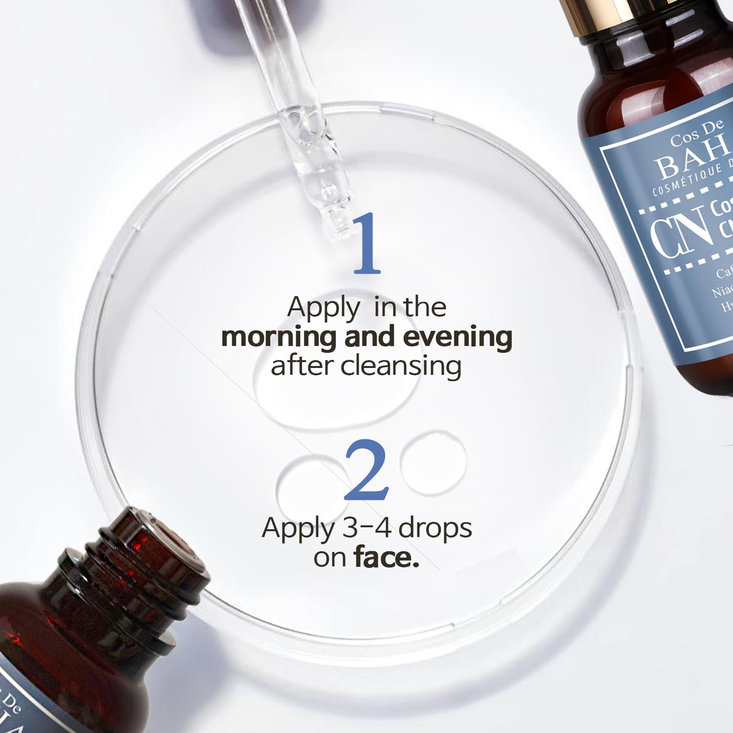 Cos De BAHA CN Serum &ndash; Caffeine 10% + Niacinamide 10% + Hyaluronic Acid | Lightweight Hydration for Balanced Skin | 30Ml