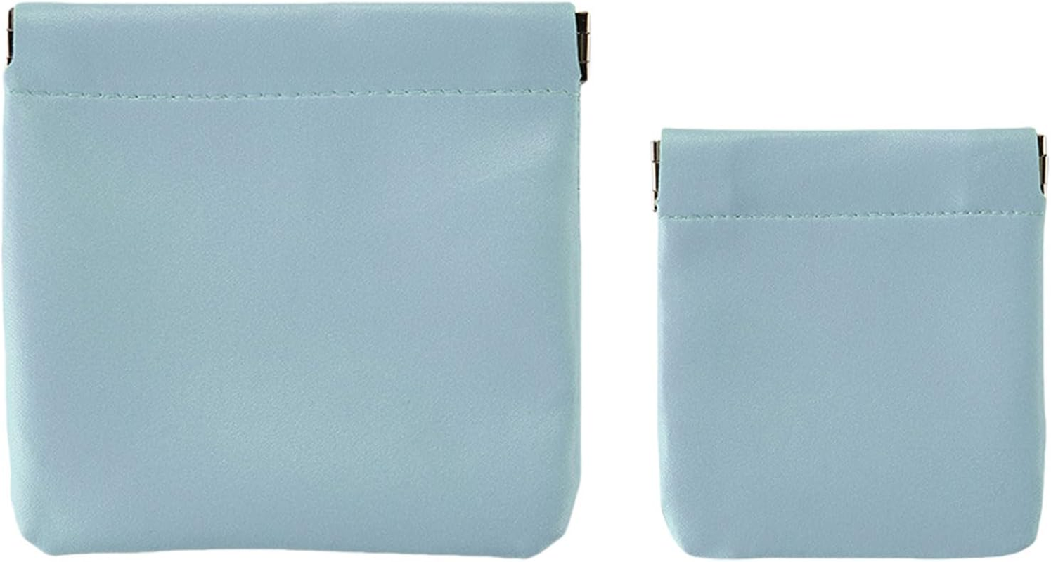 2Pcs Pocket Cosmetic Bag, Jewelry Travel Bag, No Zipper Self-Closing, Portable Make up Organizer Jewelry Pouch for Women Waterproof Mini Multifunctional Storage Bag (Sky Blue) image number 5