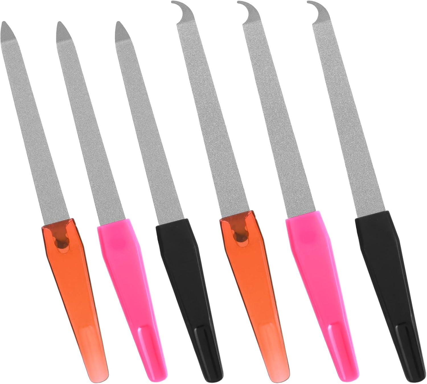 6 PCS Diamond Deb Nail File, Metal Nail File with Sharp Pointed Tip, Stainless Steel Fingernail Filer Curved Nails Files for Natural Nails, Double Sided Manicure Pedicure Toenails Tools for Salon Home image number 2