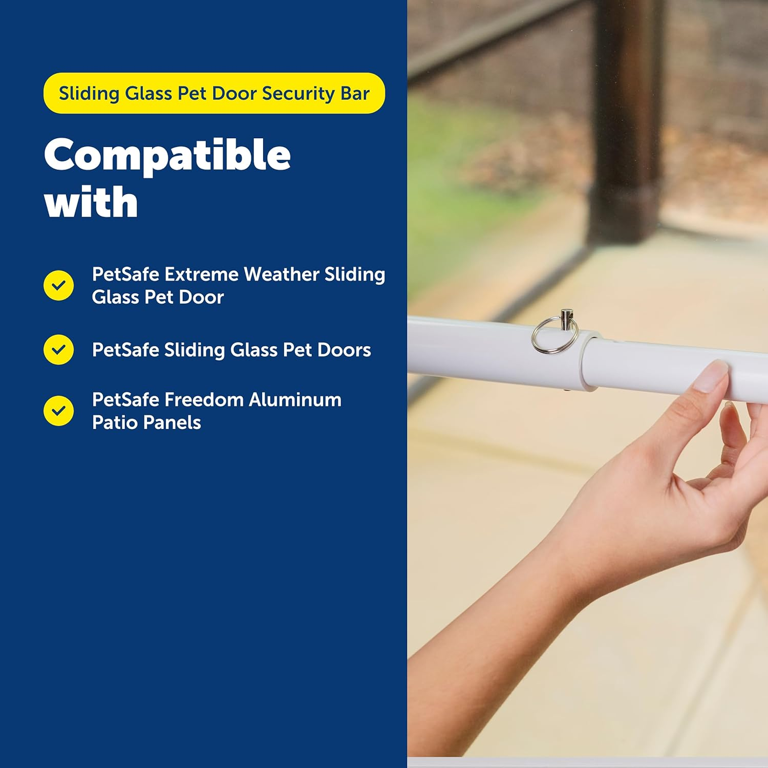 Petsafe Sliding Glass Pet Door Security Bar - Easy to Install - Lock Your Sliding Glass Pet Door - Compatible with Petsafe Sliding Glass Pet Doors - for Sliding Glass Doors up to 72&rdquo; Wide image number 1