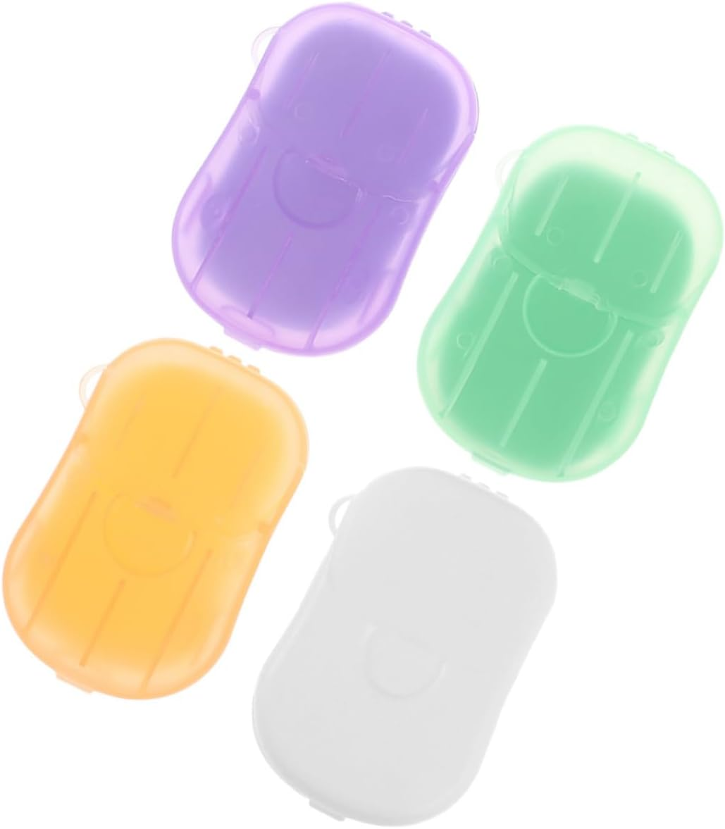 UPKOCH 4 Boxes Portable Soap Sheets Travel Hand Soap Slices with Lavender Milk Lemon Scents for Hand Washing Lightweight Toiletry for Hotels Outdoor and Business Trips Random Color image number 3