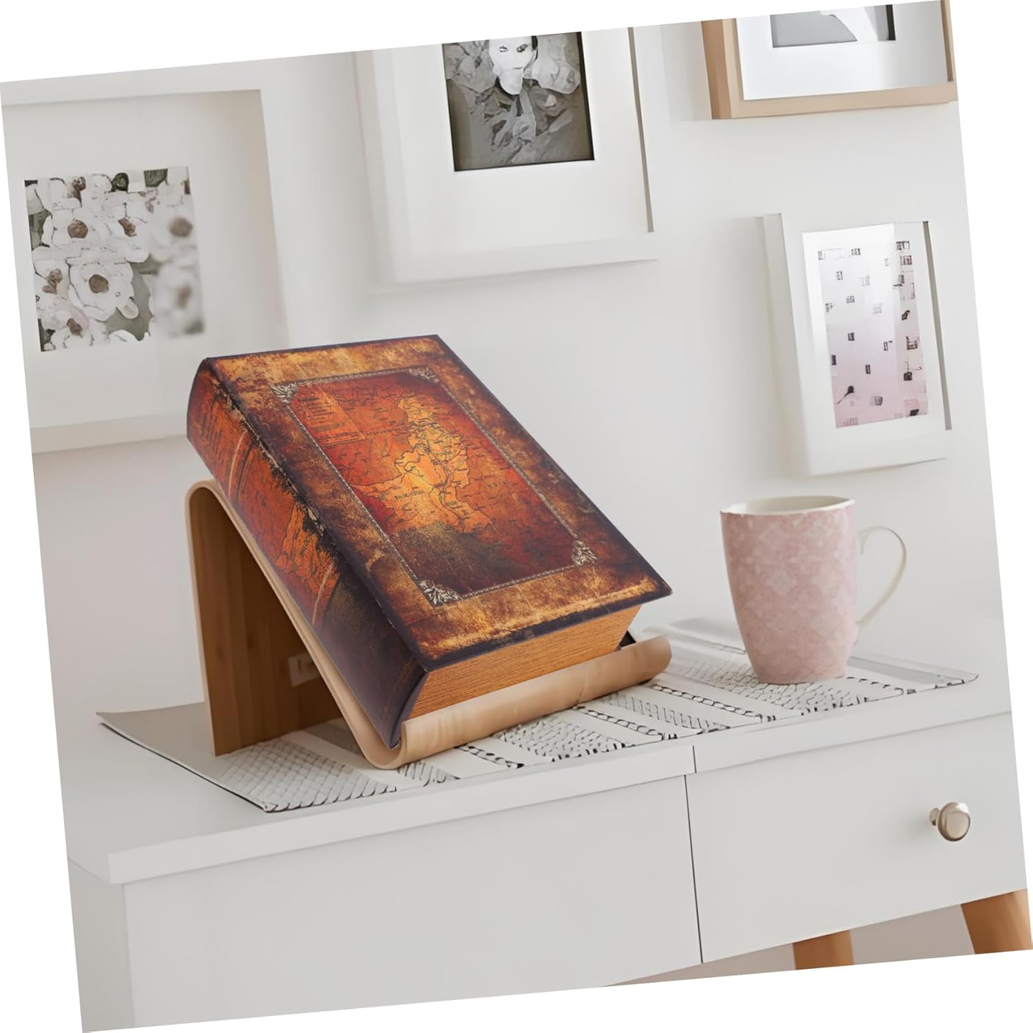 Antique Storage Box Book Shaped Fake Book Decorative Key Hiding Home Decor image number 1