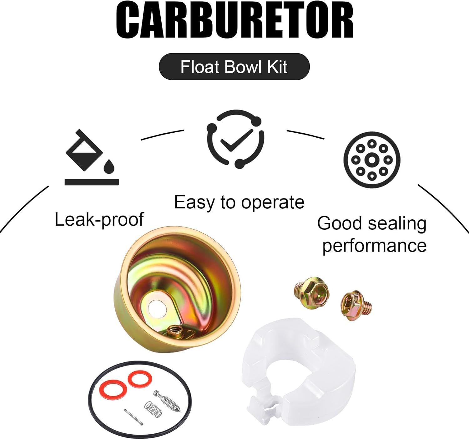 Carburetor Kit for Most Carburetor Bowl Chamber Float Pin Gasket Seal Needle Carburetor Repair and Rebuild Accessories and Parts Electric Start Kit for GX240 GX270 GX340 GX390 and More image number 4