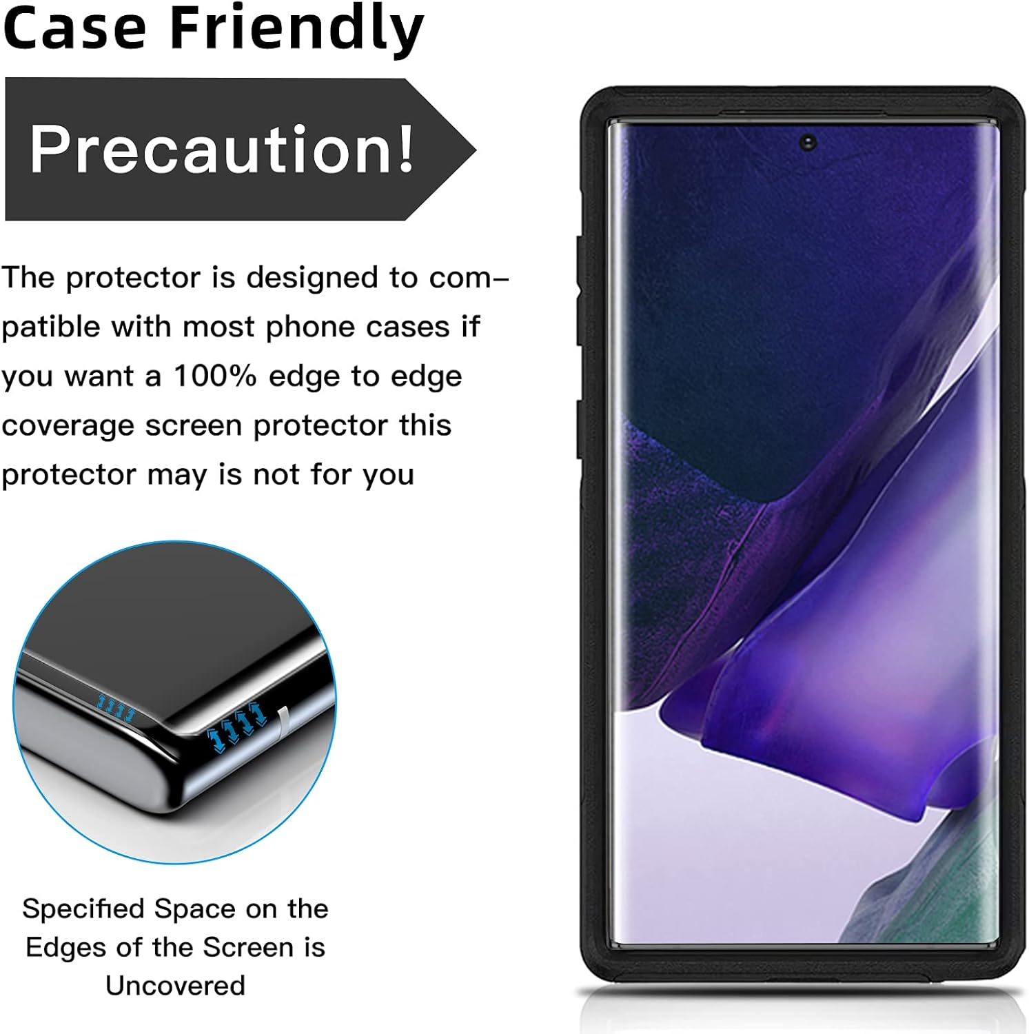 3 Pack Ultra Glass Screen Protector for Galaxy Note 20 Ultra Tempered Glass Shield Full 3D Curved Edge 100% Ultrasonic Fingerprint Unlocking Easy Install Kit for Samsung Note 20 Ultra (Note 20 Ultra) image number 5