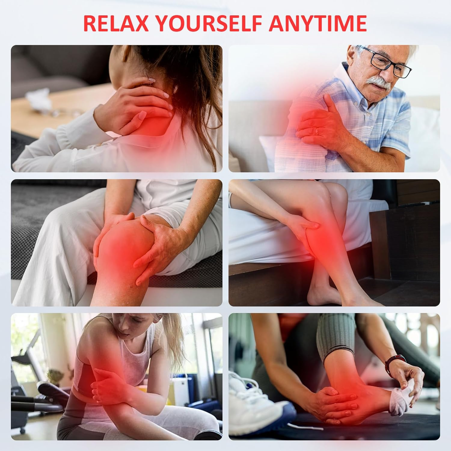 Red Light Lamp with Base, Trayvespace Infrared Light with 15/30/45Mins Timer, 100Leds Adjustable Height & Angle & Brightness Infrared Red Lamp (660Nm&850Nm&940Nm) image number 6