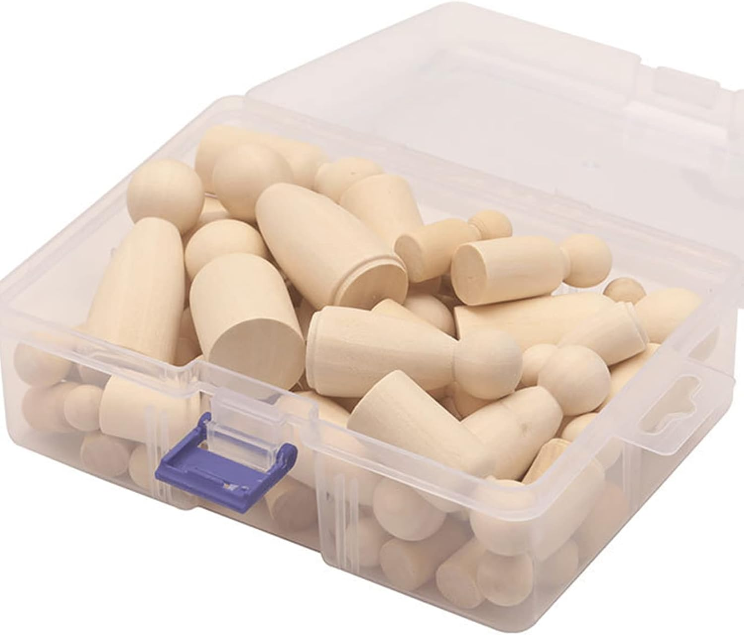 Aoozleny DIY Wooden Peg Dolls, Unfinished Peg People, Doll Bodies, Wooden Figures,Decorative Peg Doll People for DIY Art Craft, Painting, Peg Game, Home Party Decoration,50 Pack image number 1