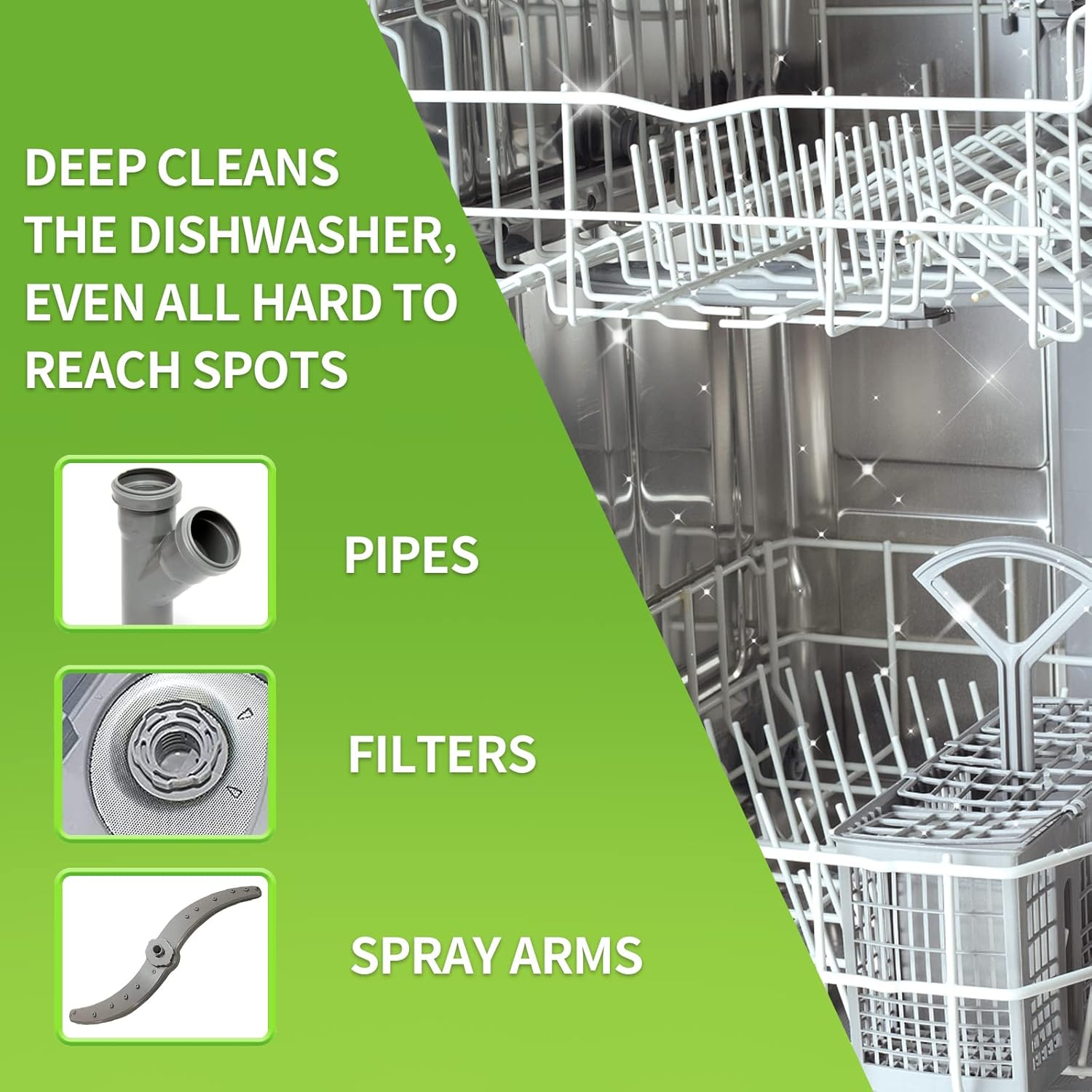 NATRUTH 30 Pack Dishwasher Cleaner Tablets Individually Wrapped,Deep Cleaning, Removes Grease & Limescale, Compatible with All Machines image number 4