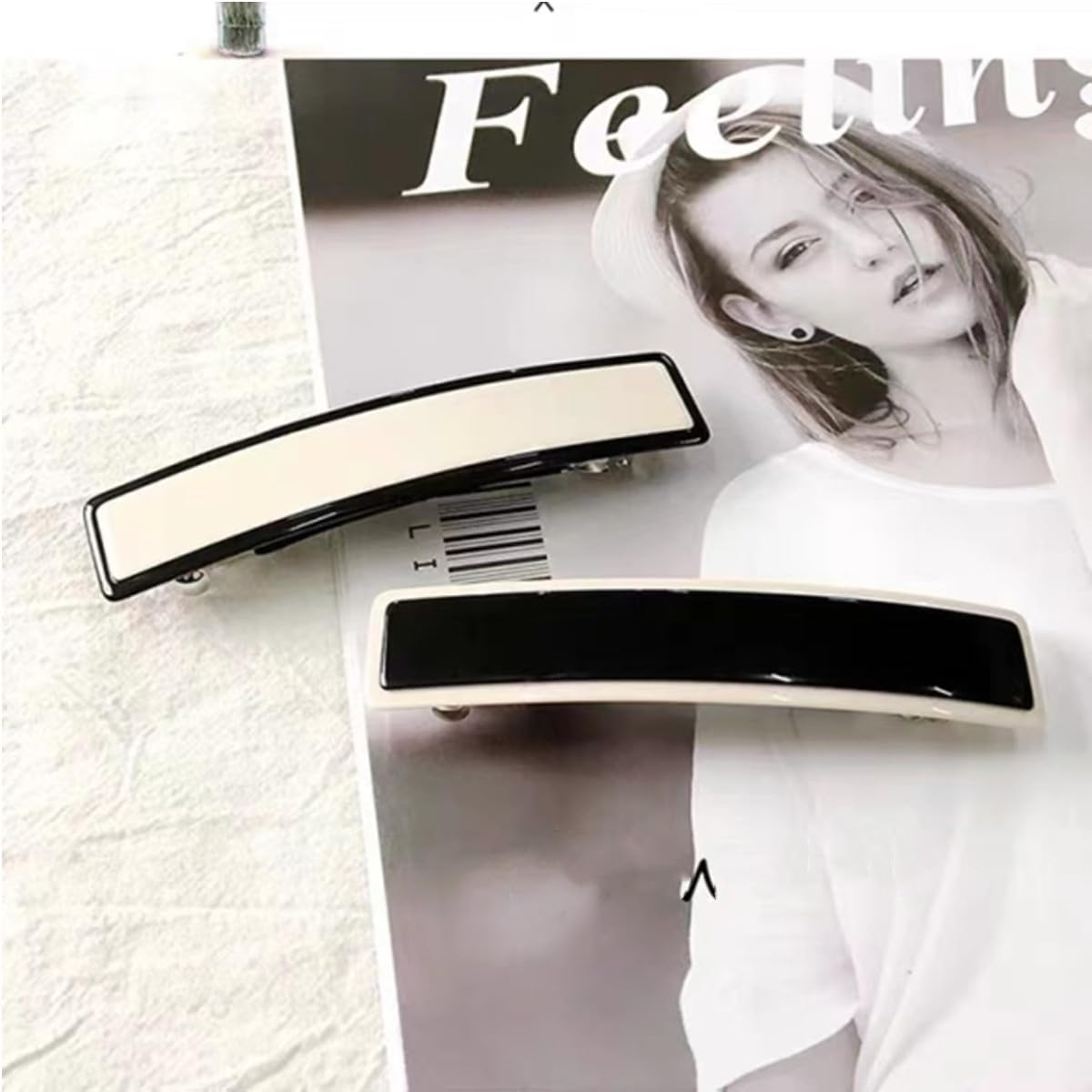 Jjiaolinin Rectangular Hair Clips, Pack of 2 French Hair Clips, Women'S Classic Hair Clip, Automatic Classic Hair Clips for Fine and Medium Thick Hair, Vintage Hair Accessories for Women image number 6