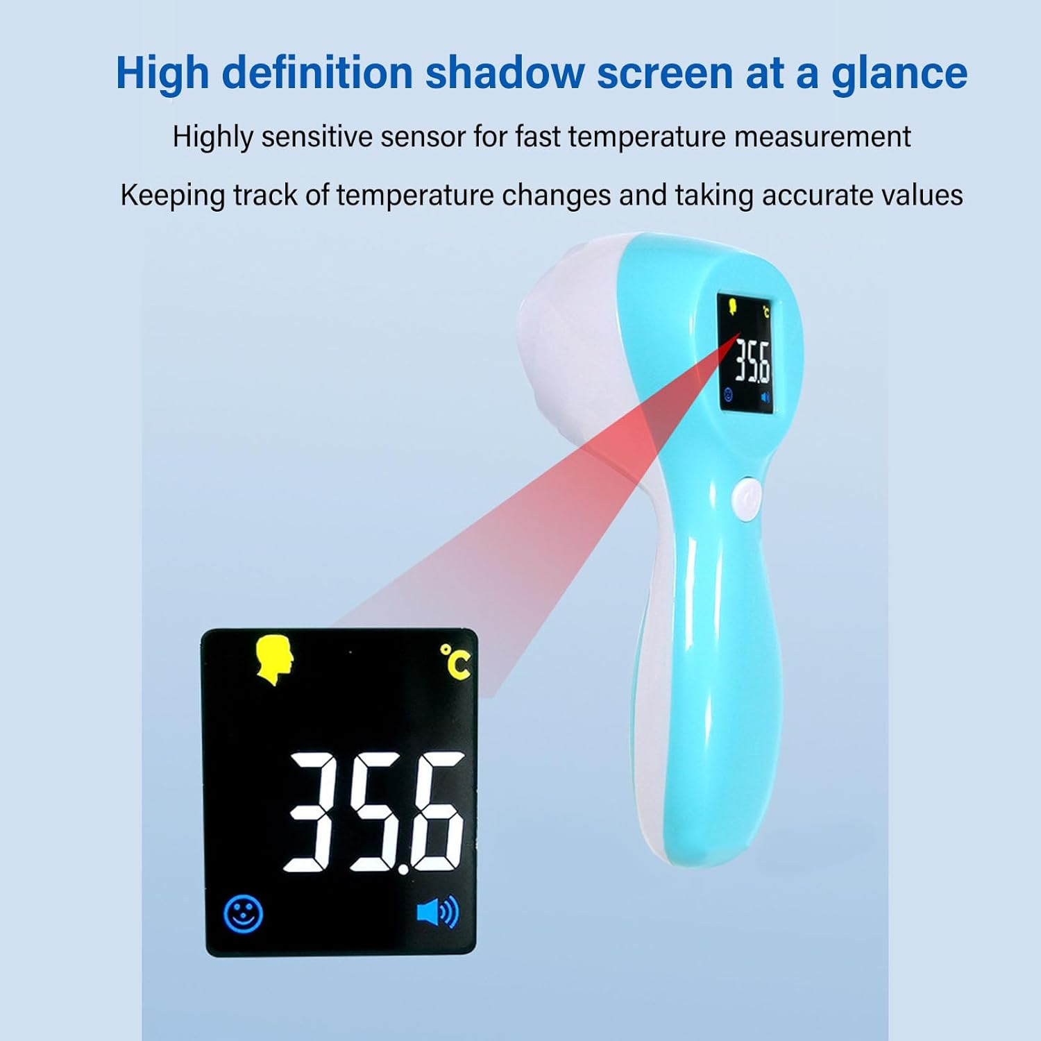 High Accuracy Digital Pet Thermometer, Infrared Pet Thermometer, 3 in 1 Animal Thermometer with Infrared Light Measure for Cats Dogs Horse Sheep Pigs image number 2