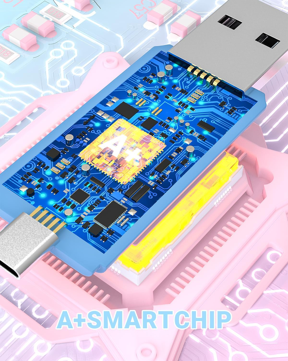 MOSDART 64GB USB 2.0 C and a Dual Flash Drive, Exfat Memory Stick, for Iphone 15 and 16, Android Phone, Ipad, Macbook, and Other Laptops, Vibrant Colors (Pack of 5)