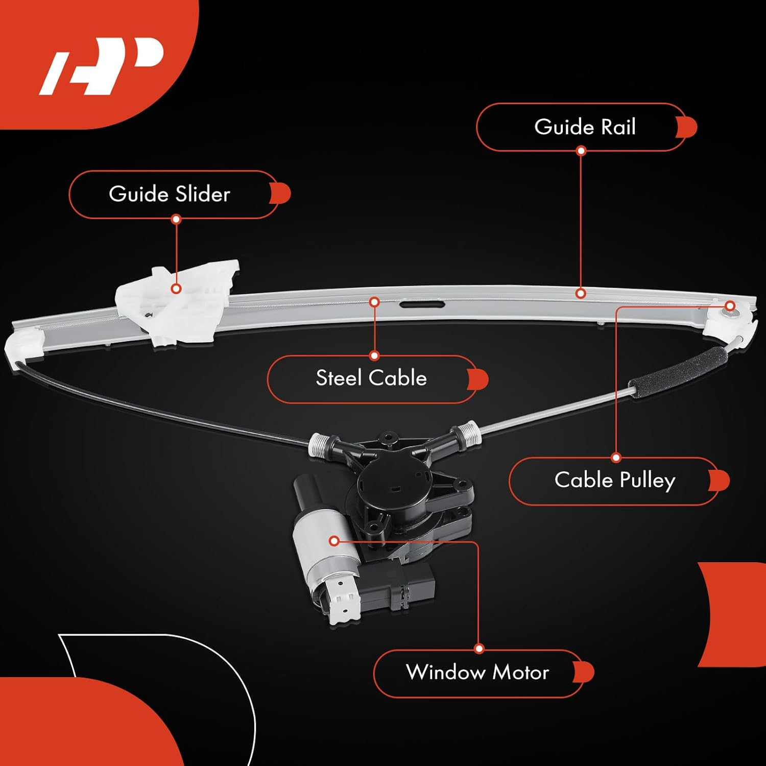 A-Premium Electric Power Window Regulator with Motor Compatible with Mazda CX-7 2007-2012 Front Right image number 6