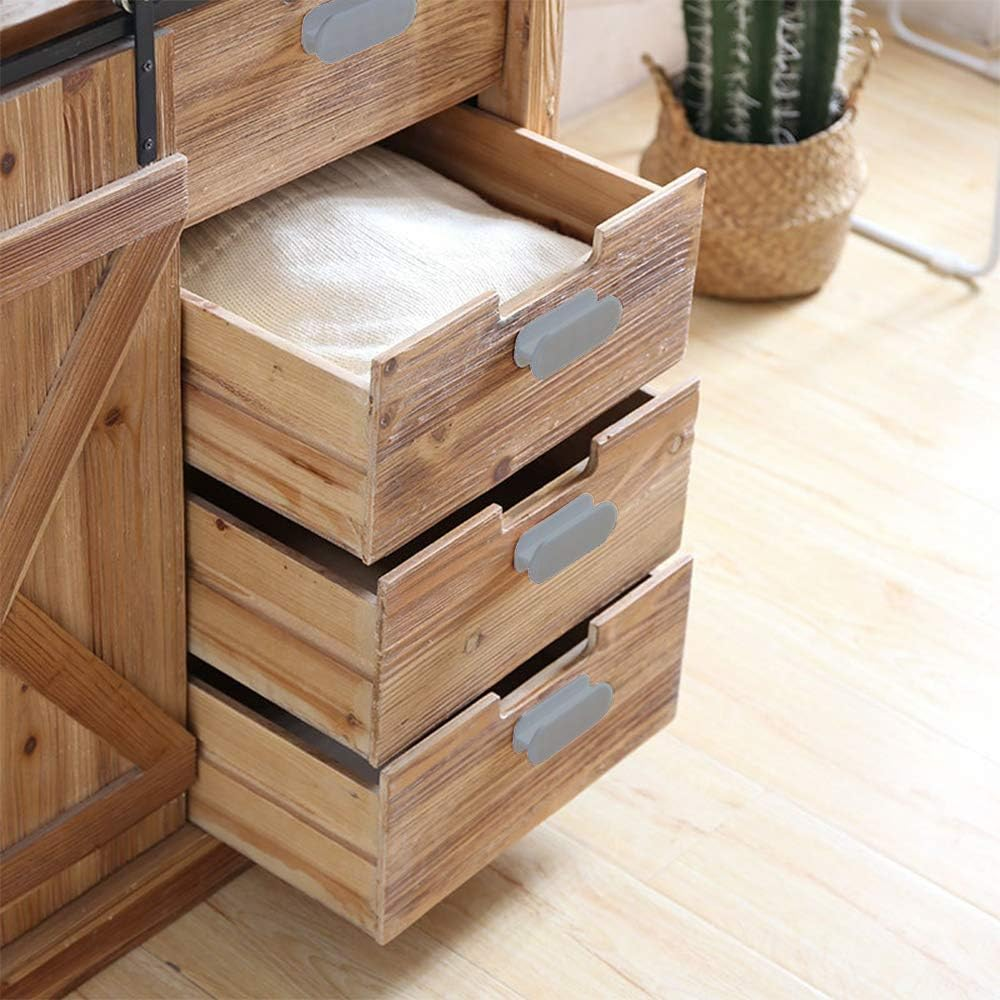 Dailytreasures 4Pcs Self-Stick Instant Cabinet Drawer-Humanity Handle Helper Auxiliary for Kitchen Cabinet Knobs Drawer Window Sliding Door-Wardrobe Self-Stick Push Pull Helper Stick-On Handles(Gray) image number 1