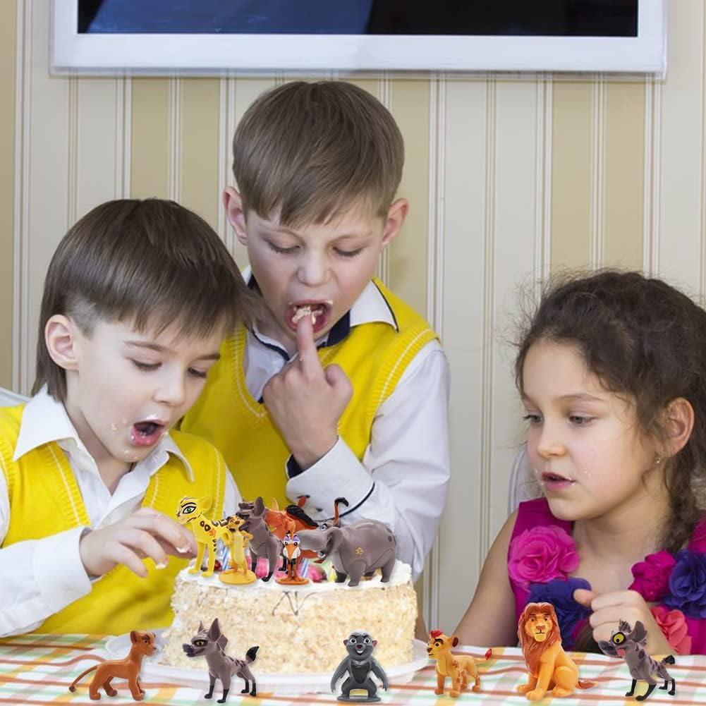 Babioms 12 Pieces Lion Cake Decoration, Cartoon Cake Toppers, Lion Figures Set, Cupcake Toppers Figures Lion King for Children Birthday Party Cake Decoration Supplies image number 3